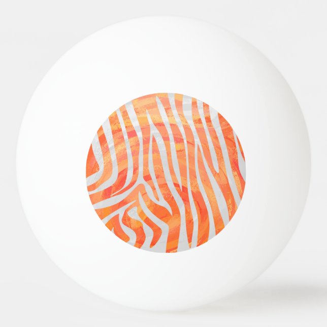 Bolinha De Ping Pong Zebra Orange e Impressão branca (Frente)