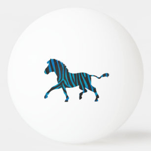Bolinha De Ping Pong Zebra Silhouette Black and Blue Design