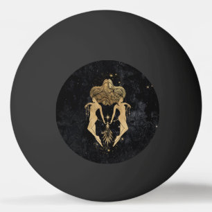 Bolinha De Ping Pong Zodiac Goddese   Astrologia Cósmica Dourada Gemini