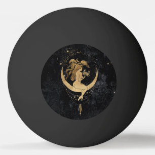 Bolinha De Ping Pong Zodiac Goddese Astrologia dos Canceres Dourados
