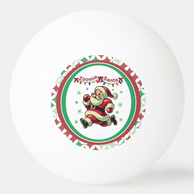 Bolinha De Ping Pong Zoomie Santa Christmas (Frente)