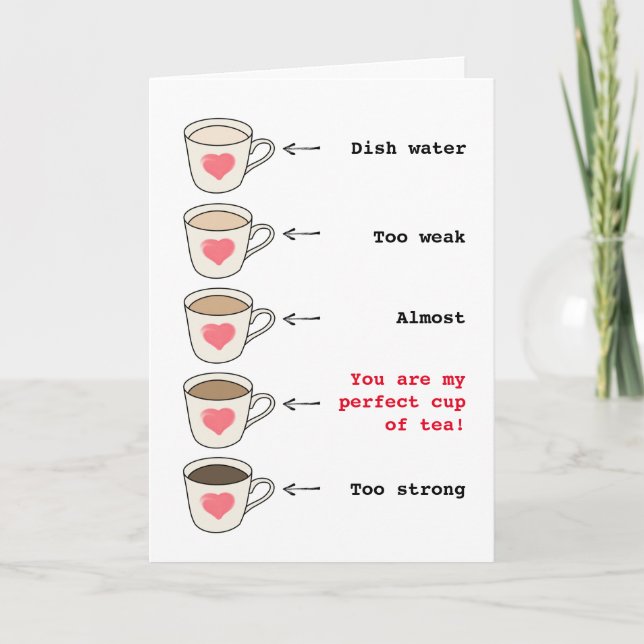 Bolinha engraçada de amante de chá cartão de Dia d (Frente)