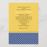 Bolinhas Azul e Convite para Casamento Amarelo