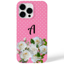 Bolinhas Boho Rosa Iniciais com Neve Floral