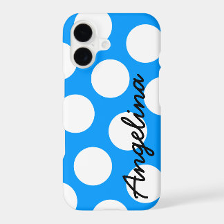 Bolinhas branca e azul personalizada