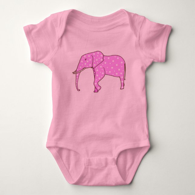 Bolinhas brancas de elefante rosa-claro Camisa de  (Frente)