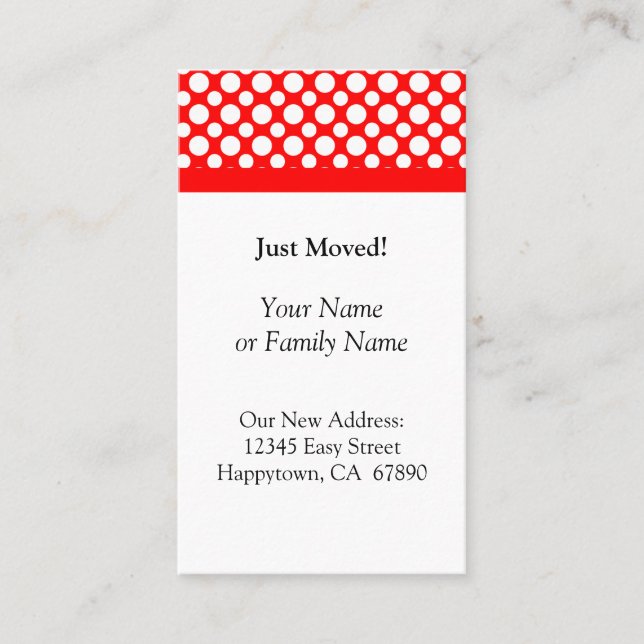 Bolinhas brancas em cartões vermelhos simplesmente (Frente)