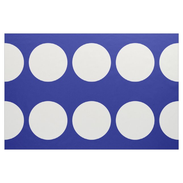 Bolinhas brancas grandes no tecido geométrico azul (Fat Quarter)
