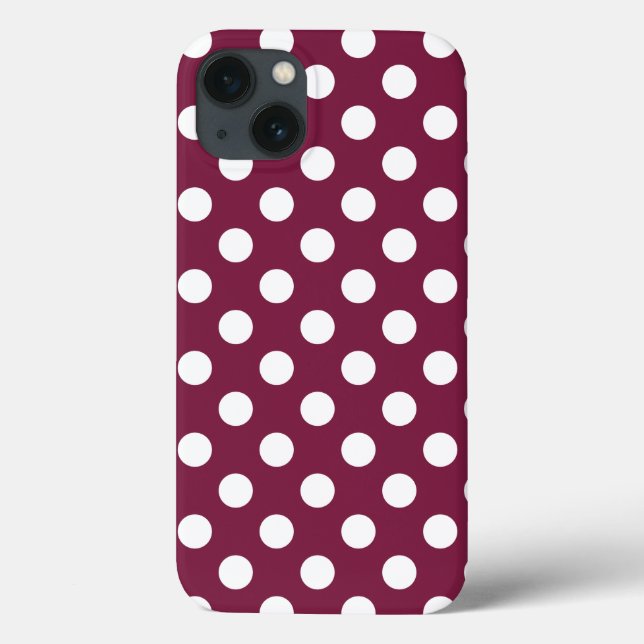 Bolinhas brancas sobre capas de iphone de casaco b (Verso)