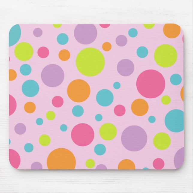 Bolinhas coloridas Mousepad (Frente)