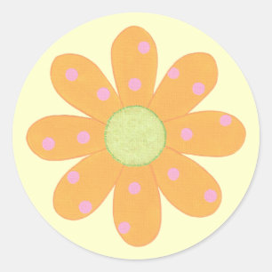Bolinhas cor-de-rosa nos adesivos cor-de-laranja a
