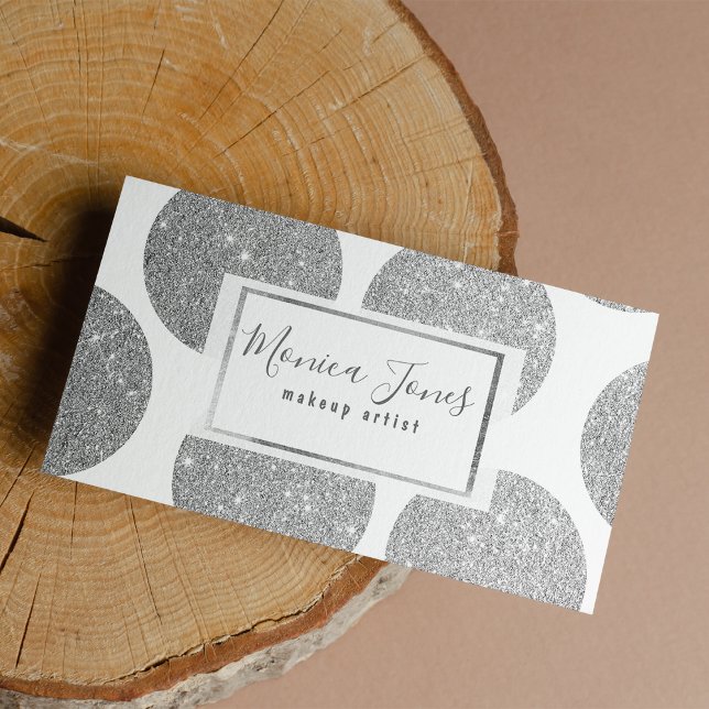 Bolinhas de brilho de prata Elegante na moda (Elegant stylish silver glam glitter polka dots )