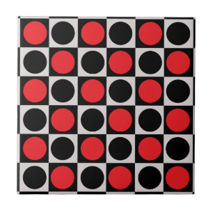 Bolinhas do Círculo Geométrico Vermelho Preto
