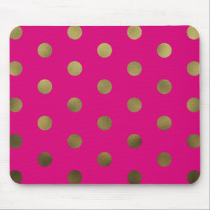 Bolinhas Dourados Mousepad moderno do falso Glam