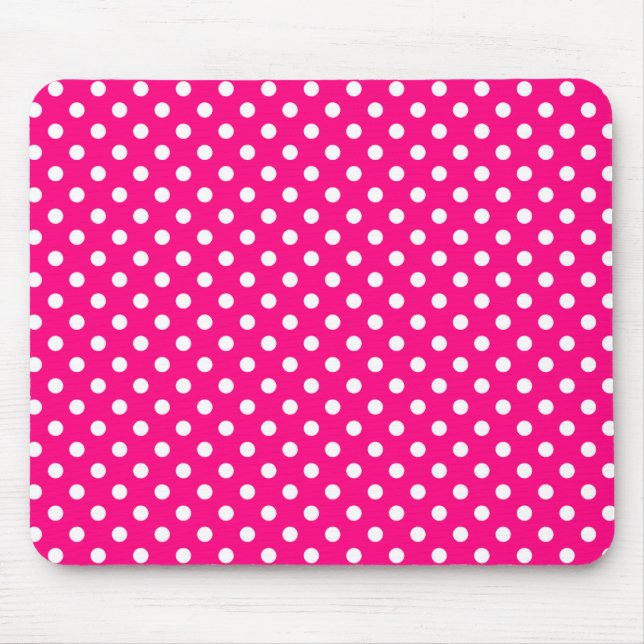 Bolinhas em Mousepad cor-de-rosa brilhante (Frente)