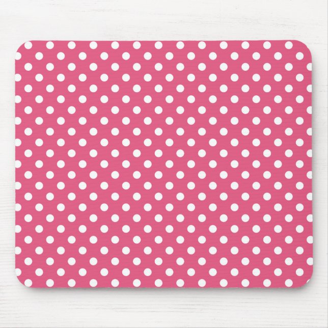 Bolinhas em Mousepad cor-de-rosa escuro (Frente)