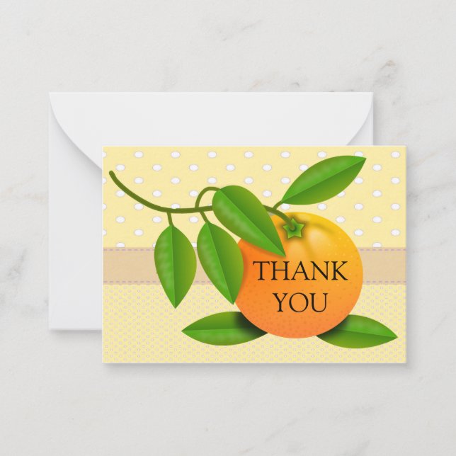 Bolinhas Laranja Obrigado Cartões (Frente)