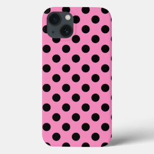 Bolinhas pretas na capas de iphone cor-de-rosa do