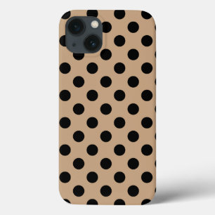 Bolinhas pretas na capas de iphone de gabinete beg