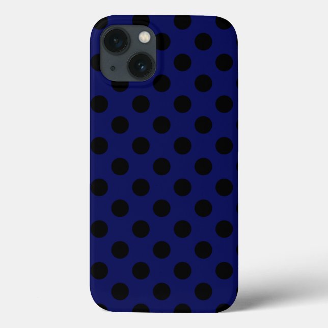 Bolinhas pretas no marinho azul Case-Mate iPhone c (Verso)