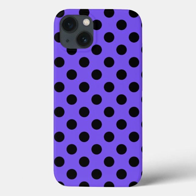 Bolinhas pretas no periwinkle Case-Mate iPhone ca (Verso)