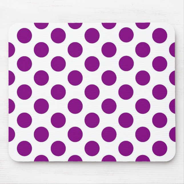 Bolinhas roxas brancas - Mousepad (Frente)