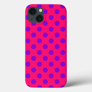 Bolinhas roxas na capas de iphone do gabinete de c