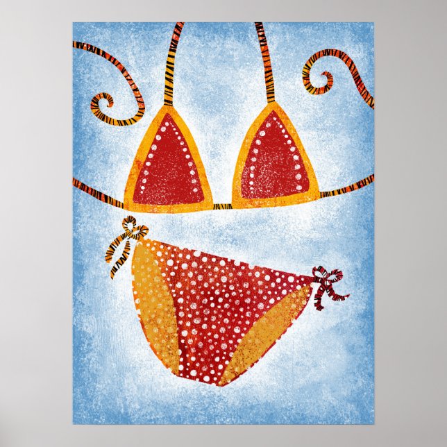 Bolinhas String Bikini Poster Wall Art (Frente)