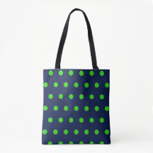 Bolinhas Tote Bag (Marinho Azul e Verde limão)