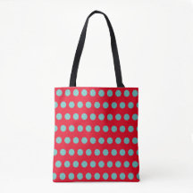 Bolinhas Tote Bag (Vermelho e Aqua)