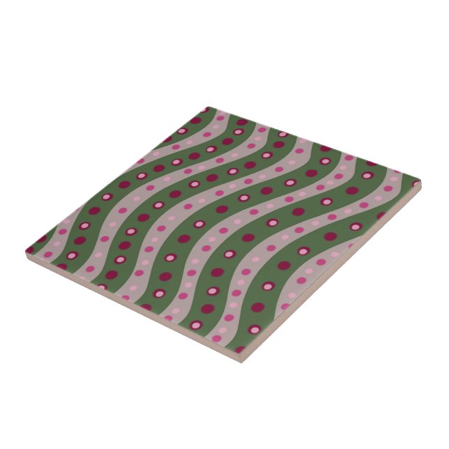 Bolinhas verde-cor-de-rosa magenta, em Springtime, (Lateral)