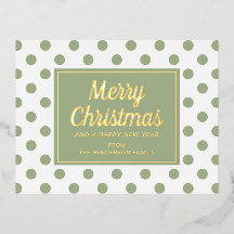 Bolinhas Verdes Modernas, Natal Dourado