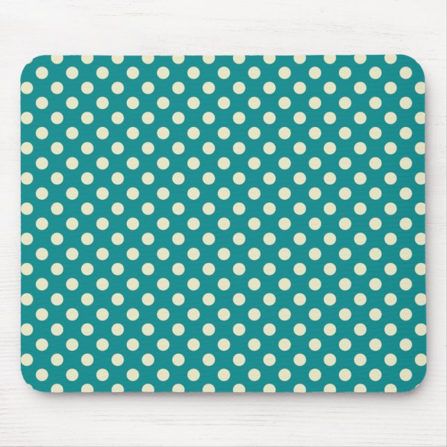 Bolinhas verdes retros Mousepad (Frente)