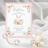 Bolinho Floral Rosa Batismo Christening Convite