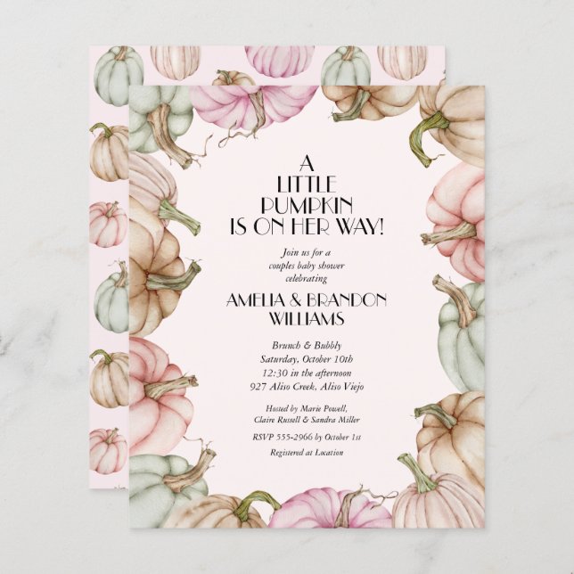 Bolinhos de Orçamento Meninas Bebidas Convites (Frente/Verso)