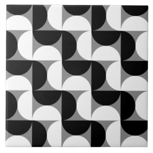 Bolinhos de Padrão do Século Médio Branco Negro