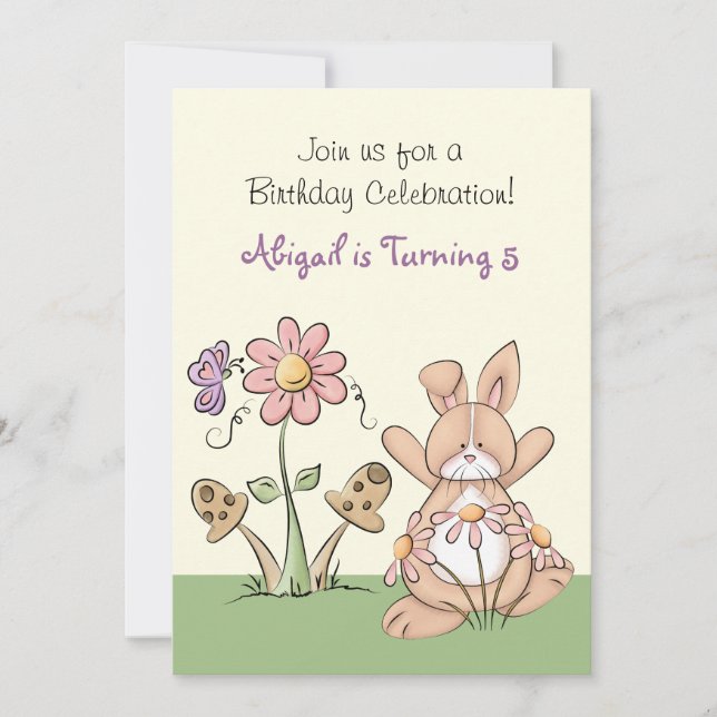 Bolny e Flores Convite para o Aniversário ~ Rapari (Frente)