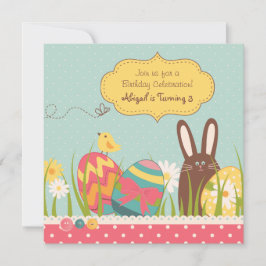 Bolny e Ovos de Páscoa Convite de Aniversário ~ Ra