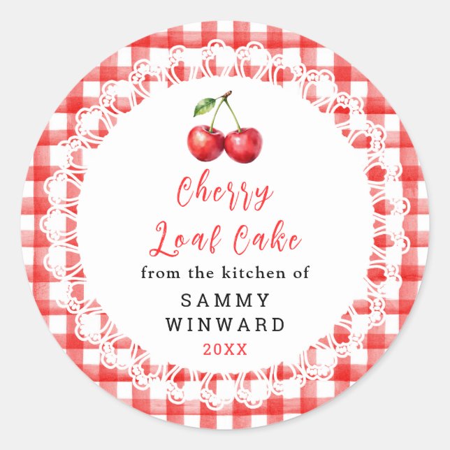 Bolo Caseiro de Cereja Rústico Etiqueta (Frente)