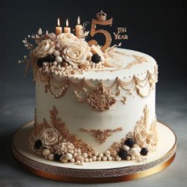 BOLO DE 5º ANIVERSÁRIO DE CASAMENTO ELEGANTE