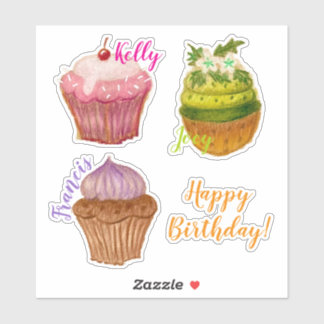 Bolo de Aniversário Adesivo de Vinil Personalizado