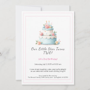 Bolo de Aniversário Azul e Vermelho – Convite de 2
