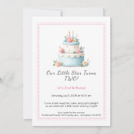Bolo de aniversário azul e vermelho - Convite para