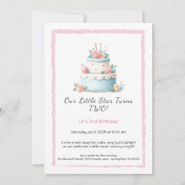 Bolo de aniversário azul e vermelho - Convite para