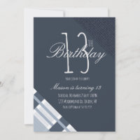 Bolo de Aniversário Azul Xadrez Denim Meninos Trez