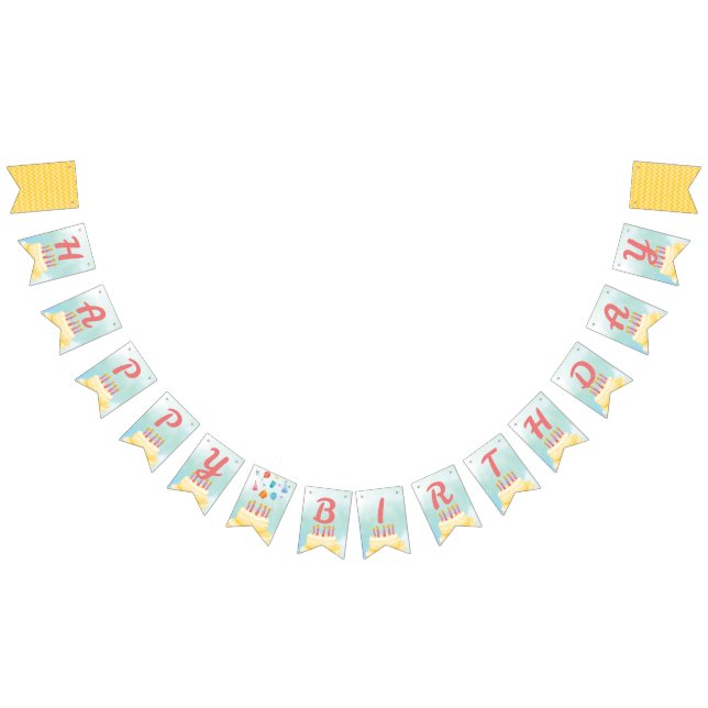 Bolo de aniversário - Bandeira de Bunting Party (Todos)