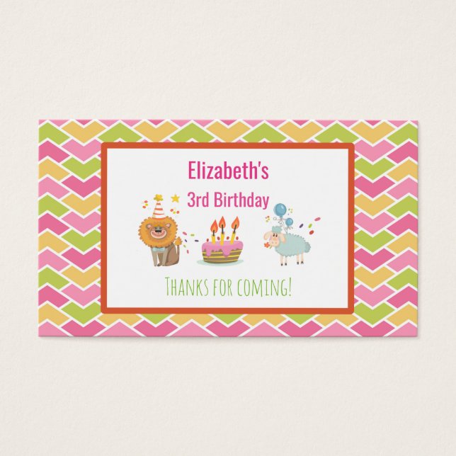 Bolo de Aniversário com Obrigados de Leão e Balões (Frente)