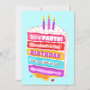 Bolo de aniversário & convite de festas da vela