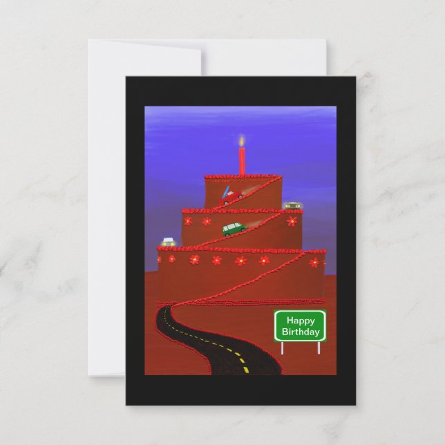 Bolo de aniversário convite de montanha (Frente)