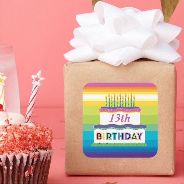 Bolo de Aniversário de 13 com Adesivo de Strike-Ar (Festa)